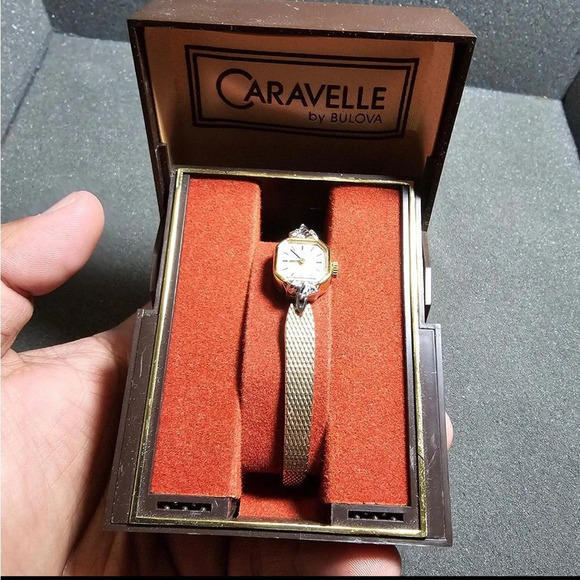 Vntg Caravelle By Bulova Ladies Mechanical Wind Cocktail Watch Gold Tone Working - Picture 2 of 11